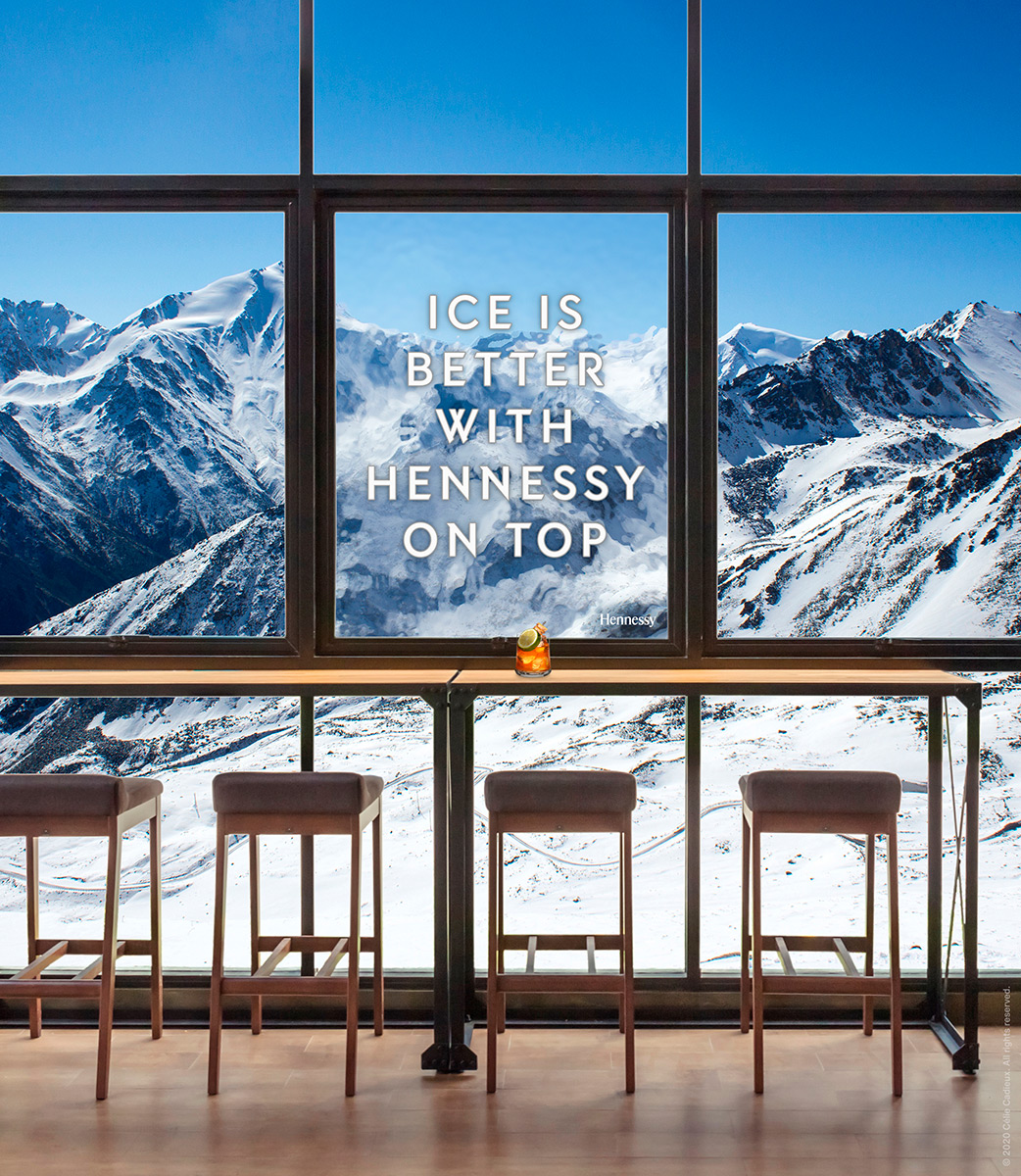 Ice is Better poster made by Célie Cadieux for Hennessy