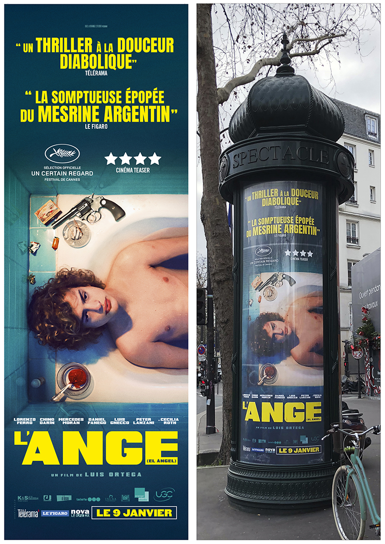 El Angel French adaptation by Célie Cadieux seen in a street of Paris