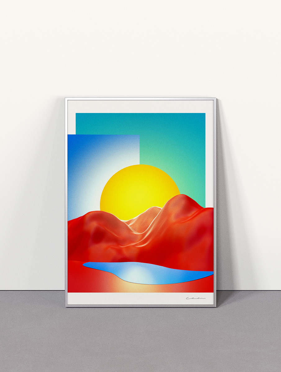 Les Montagnes rouges by Célie Cadieux 50x70cm digital painting