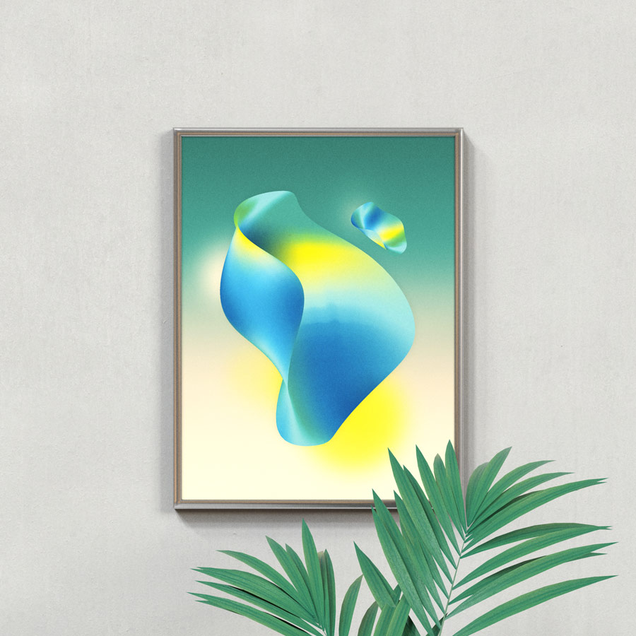 Mild Wind, digital painting created by Célie Cadieux poster decoration