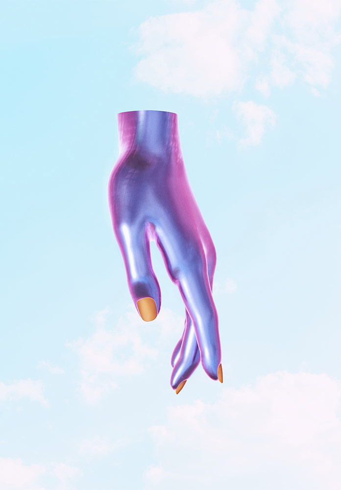 Purple Hand, a digital art piece created by Célie Cadieux