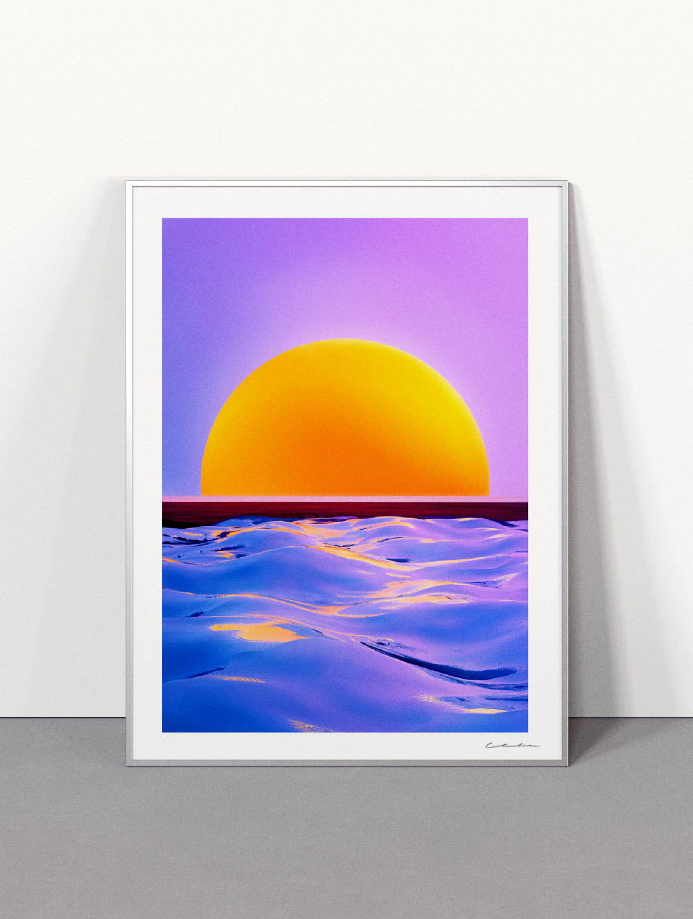 Célie Cadieux Sunset 60x80cm digital painting print framed