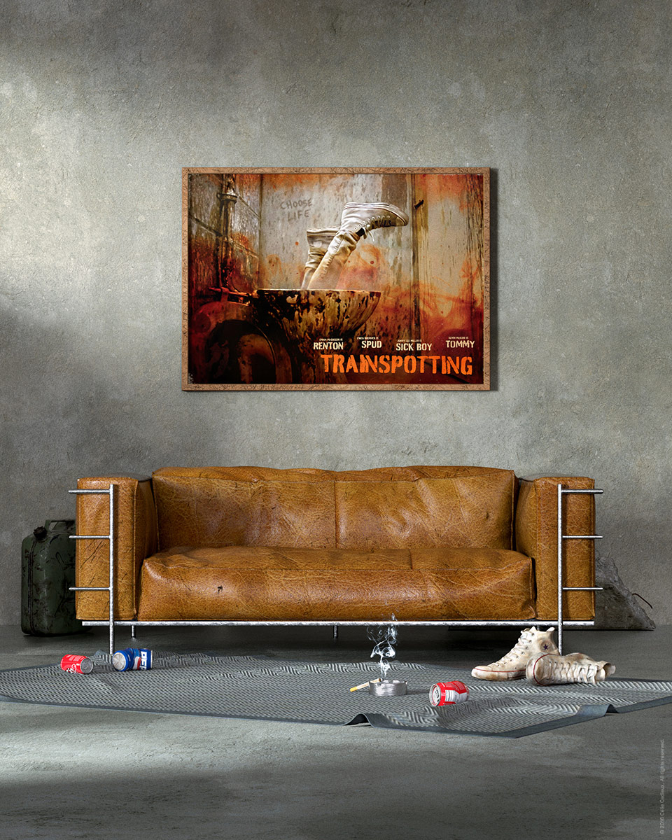 Célie Cadieux Trainspotting alternative movie poster at home