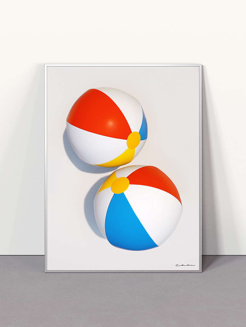 Célie Cadieux Beach Balls poster art giclée print