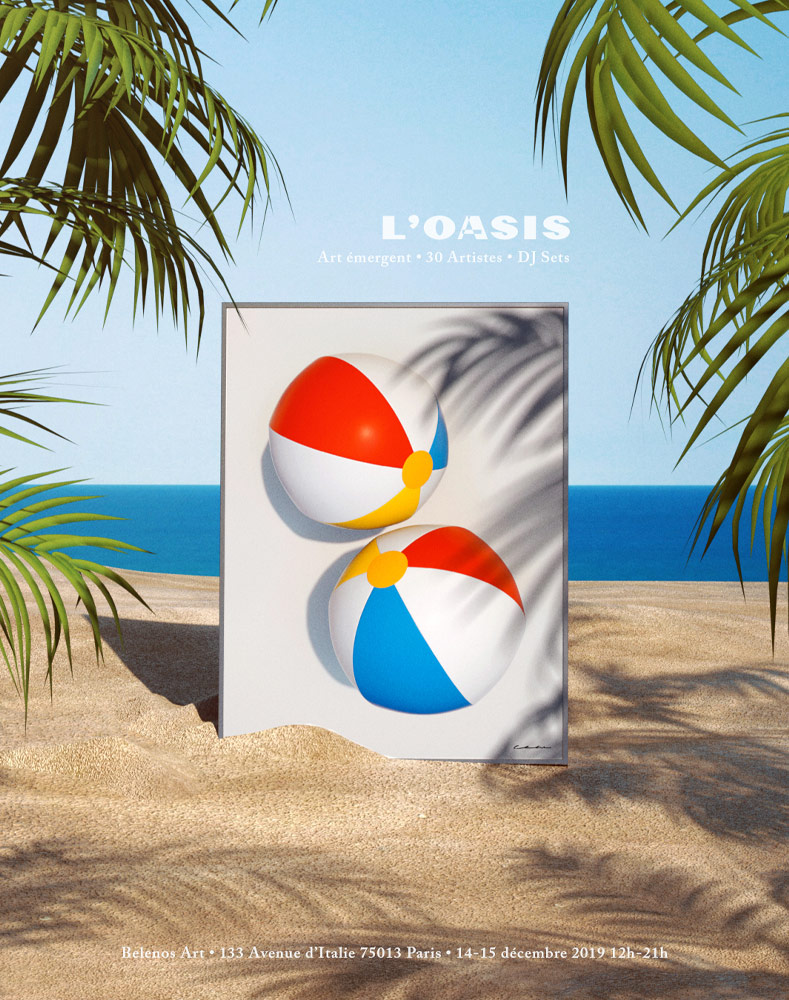 Célie Cadieux Beach Balls poster at the beach