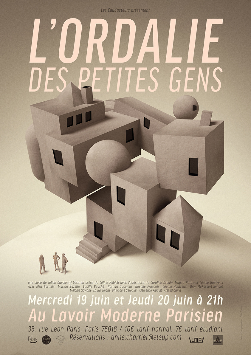 Affiche de théâtre L'Ordalie des petites gens par Célie Cadieux