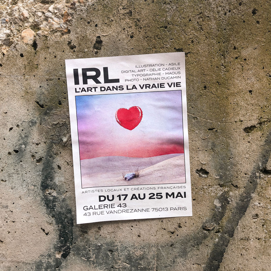 Flyer designed for the exhibiton seen in Paris