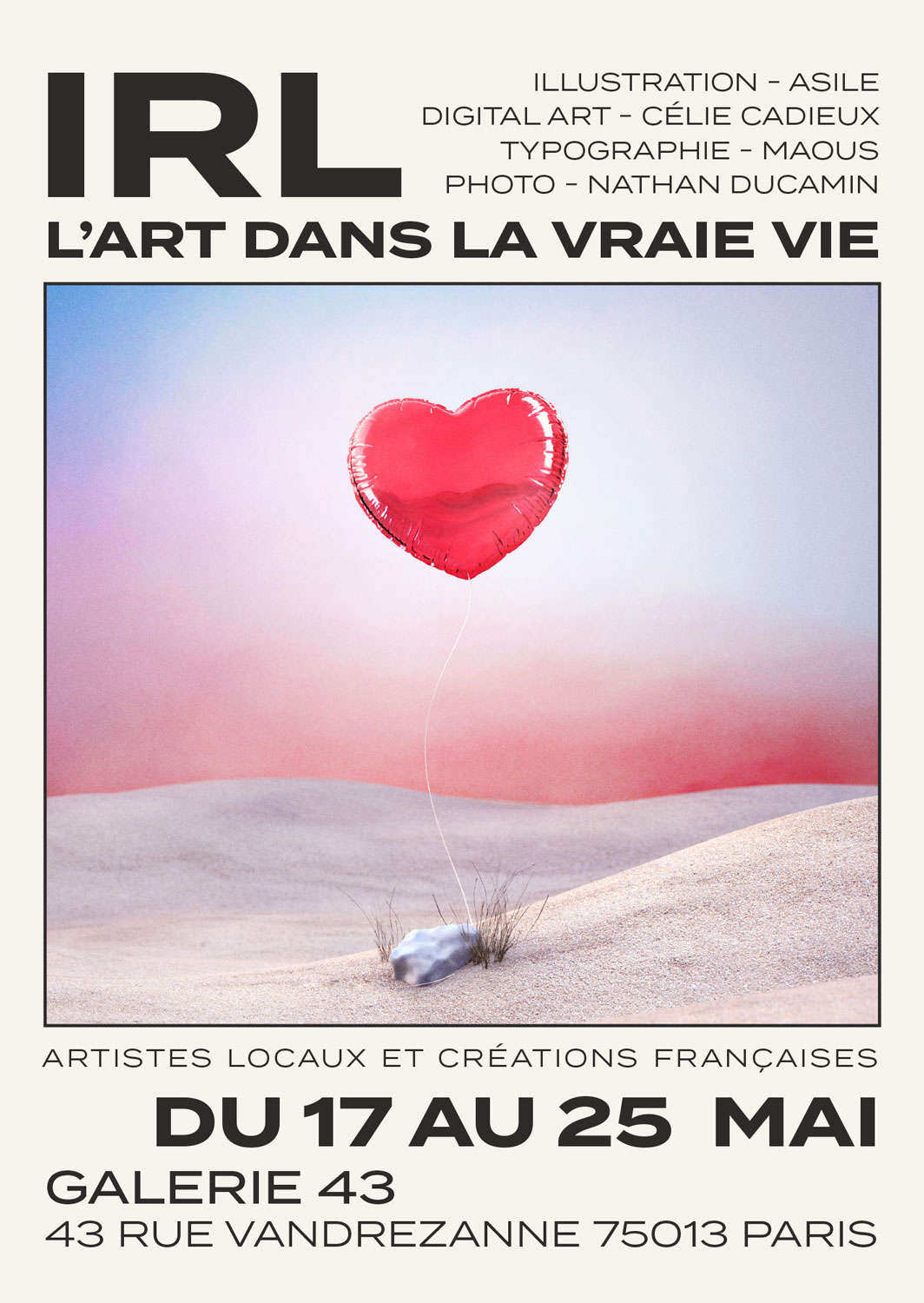 Célie Cadieux IRL Love Exposition Galerie 43 Paris